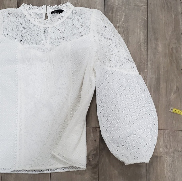 White House Black Market White Lace Blouse - Picture 8 of 13